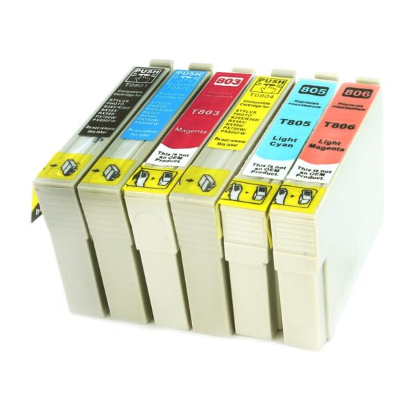 Set 6 Cartuse Compatibile Epson T0801/T0802/T0803/T0804/T0805/T0806 BK/C/M/Y/LC/LM
