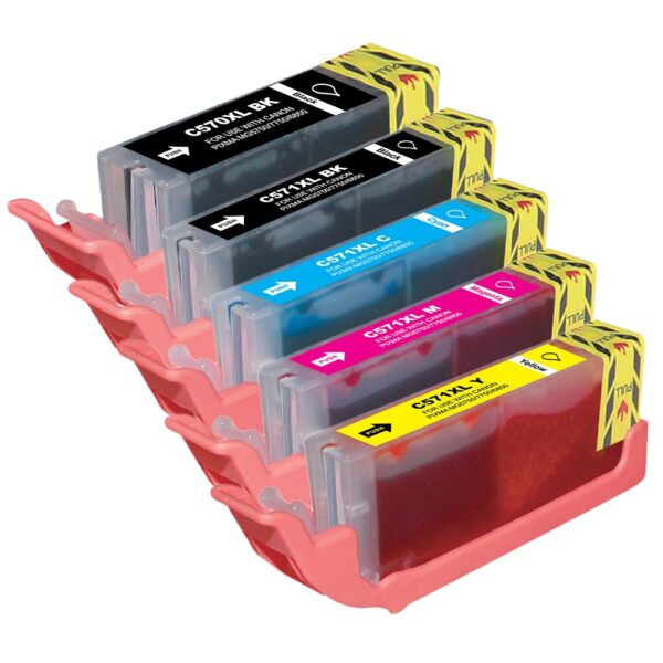 Set 5 cartuse Canon PGI-570 / CLI-571 XL, compatibile, capacitate mare