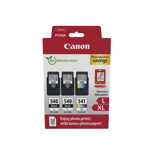 Canon OEM 2xPG-540L, 1xCL-541XL, Photo Paper Ink Pack (5224B015)